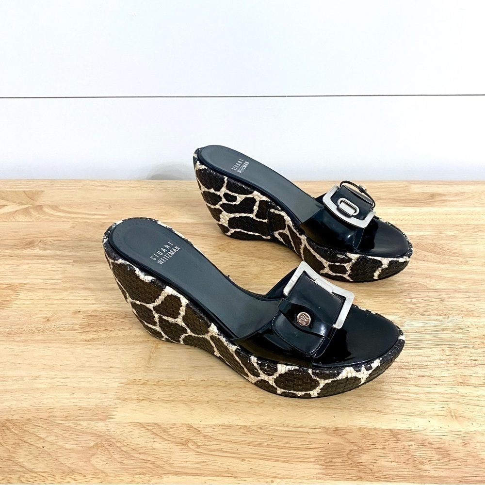 Stuart Weitzman Clipper Giraffe Slip On Platform … - image 3